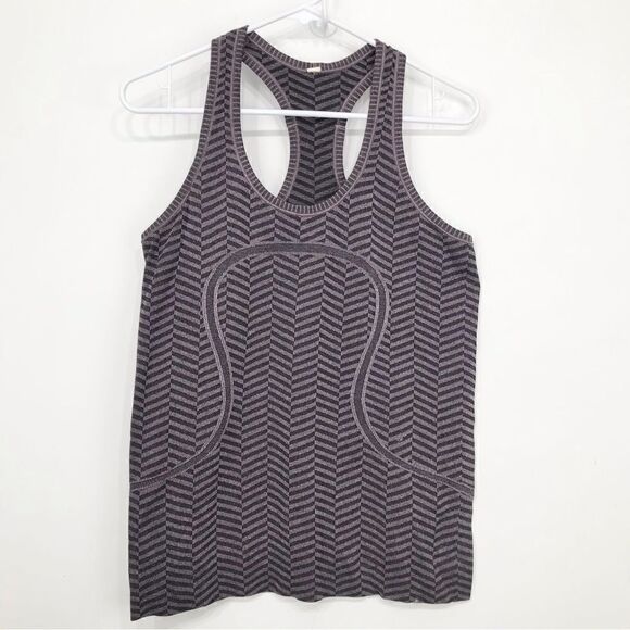 Lululemon Run Swiftly Tech Racerback in Chevron Stripe Black Cherry - Picture 1 of 8